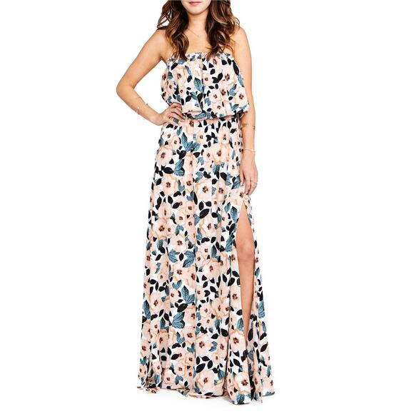 Show Me Your Mumu Heather Floral Halter Maxi Dress Small Steel Magnolia Wedding - Picture 2 of 14